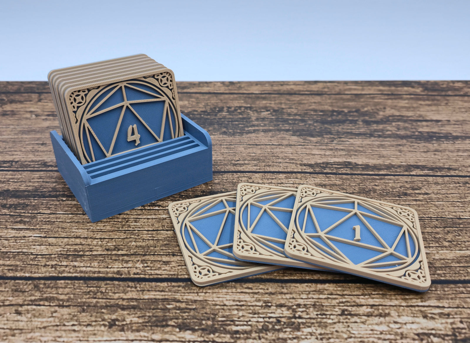 3D-Untersetzer im D20-Design 