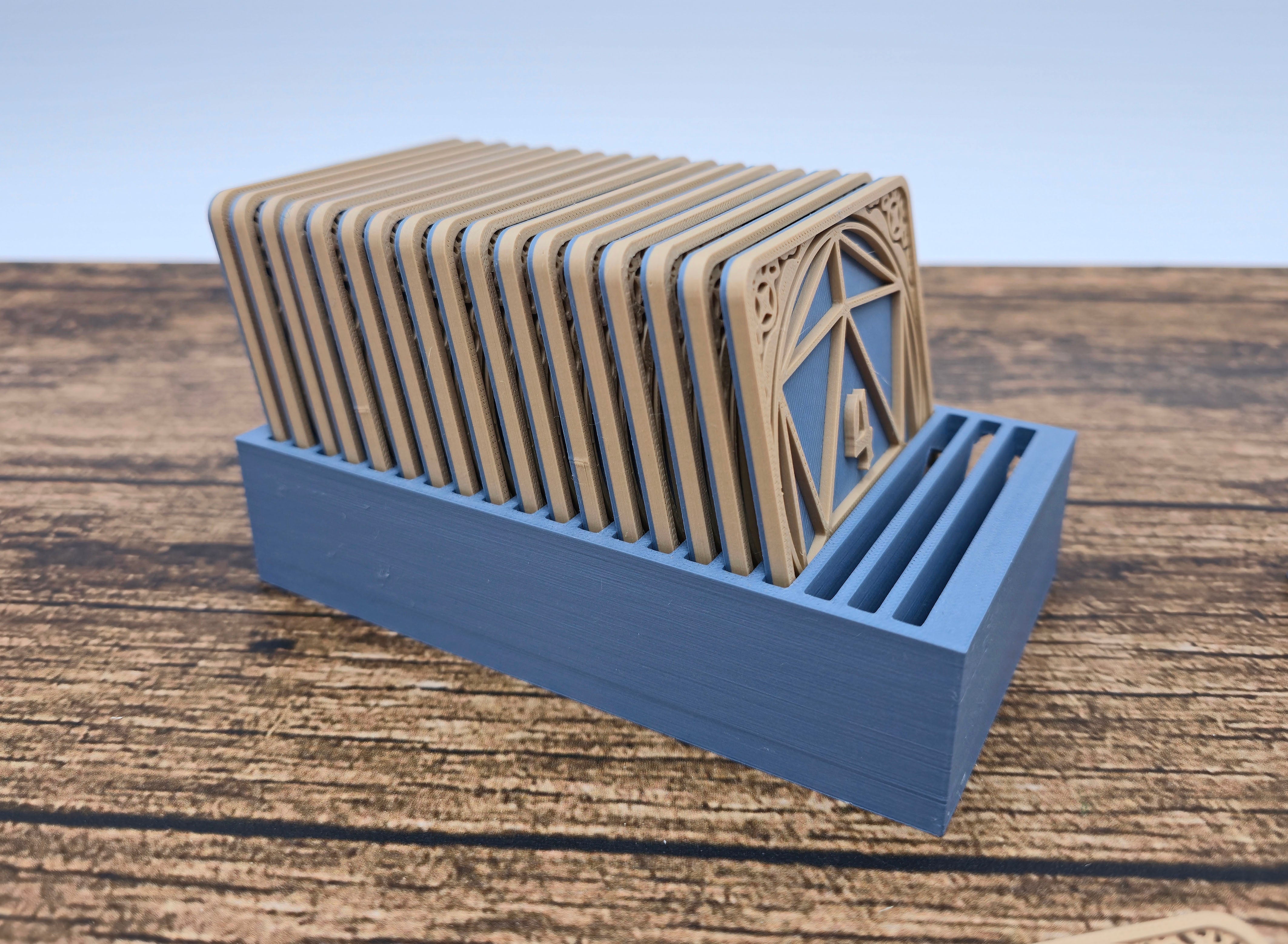 3D-Untersetzer im D20-Design "eckig"