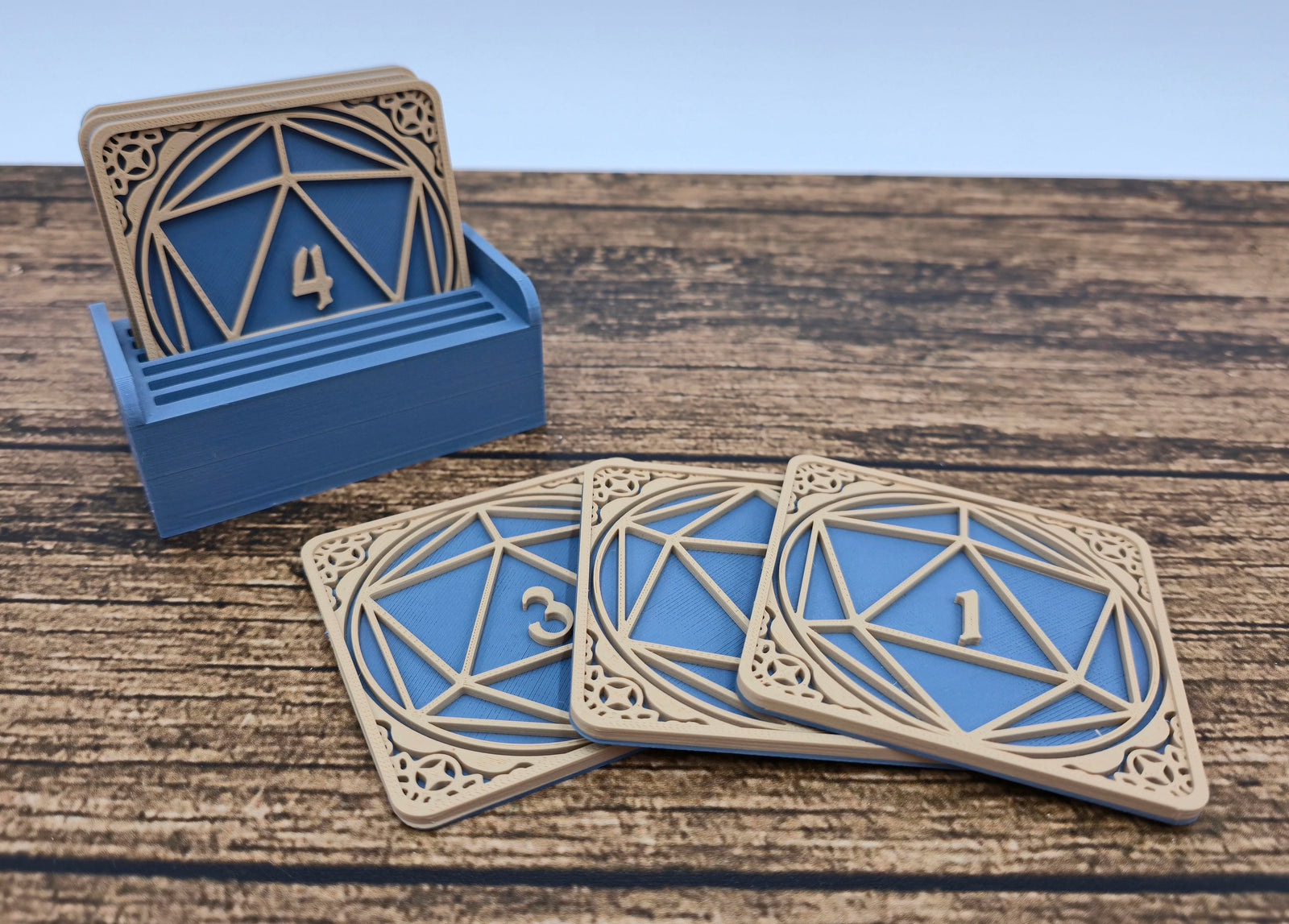 3D-Untersetzer im D20-Design 