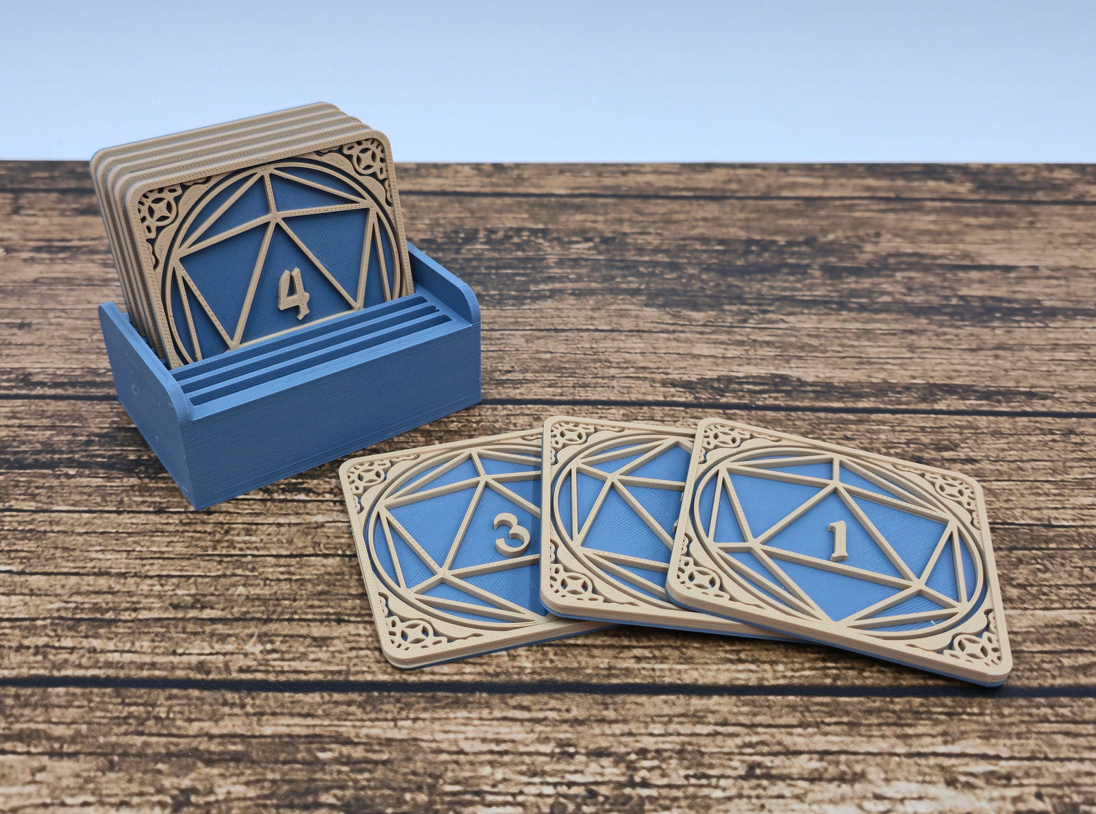 3D-Untersetzer im D20-Design 