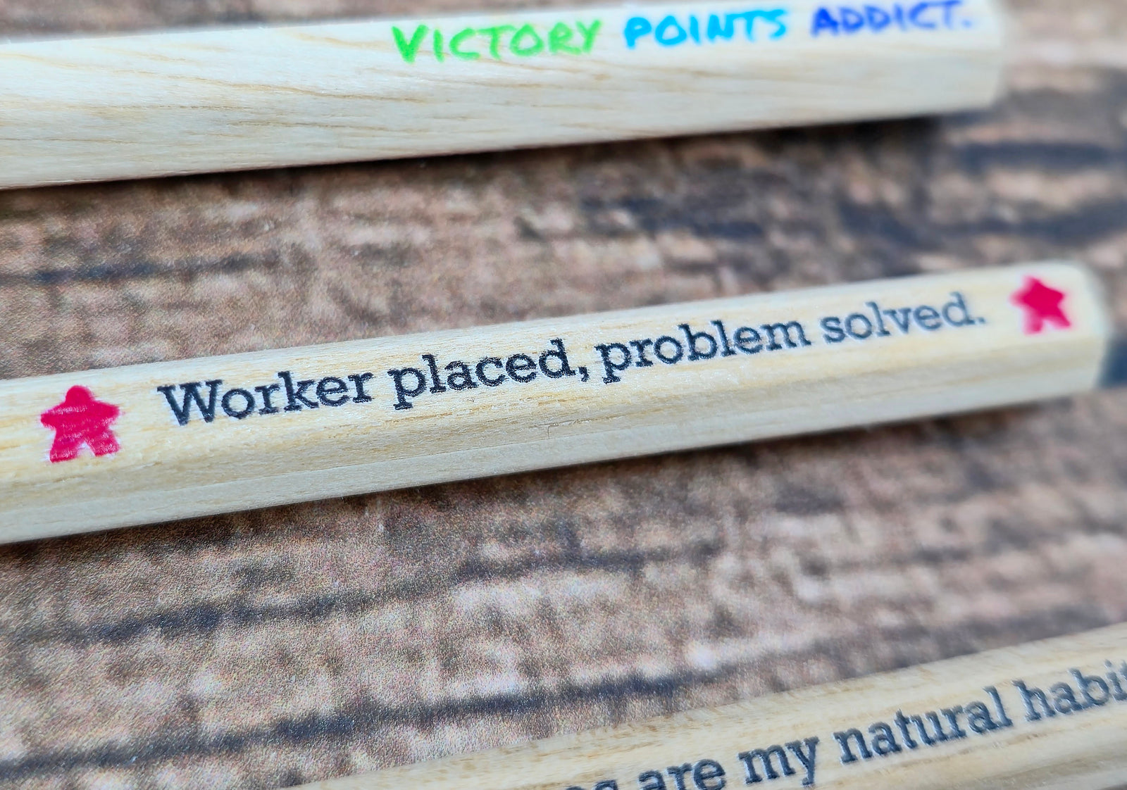 Bedruckte Bleistifte für Brettspiele & D&D